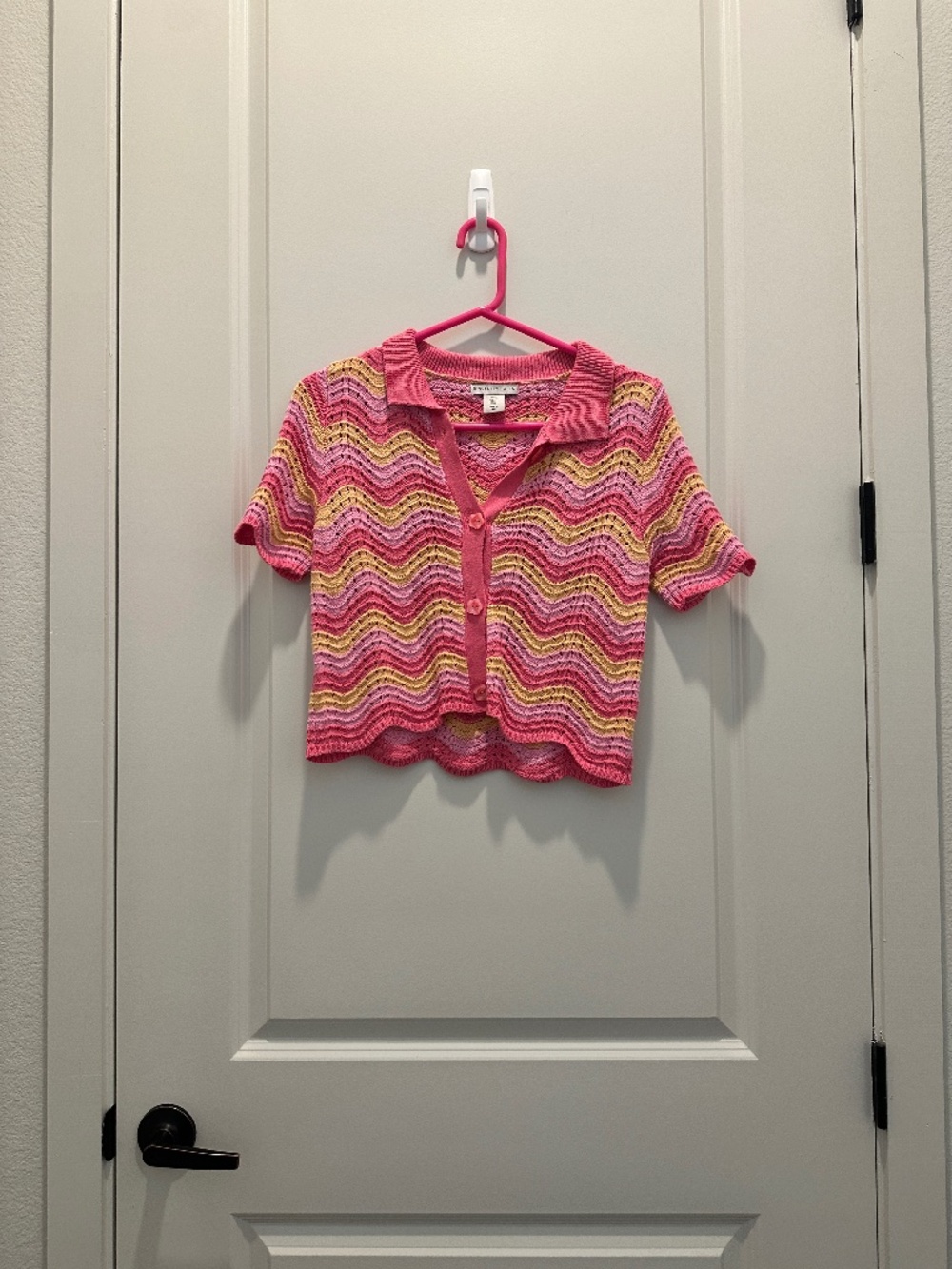 Sincerely Jules Women’s Sweater S Zig Zag Crochet Knit